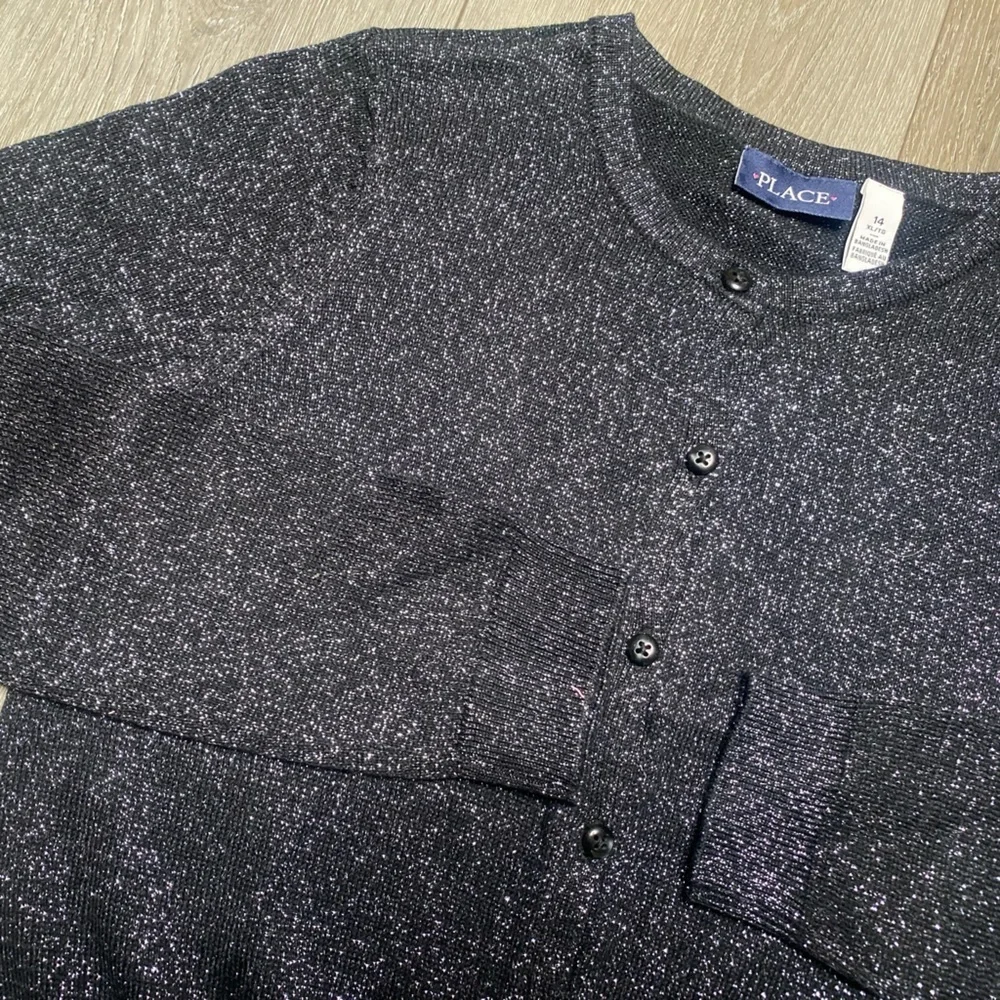The Children’s Place Sparkly Cardigan Black Size 14